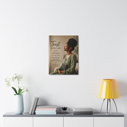 Trust in the Lord Wall Canvas — Proverbs 3:5-6 Inspirational Faith Print