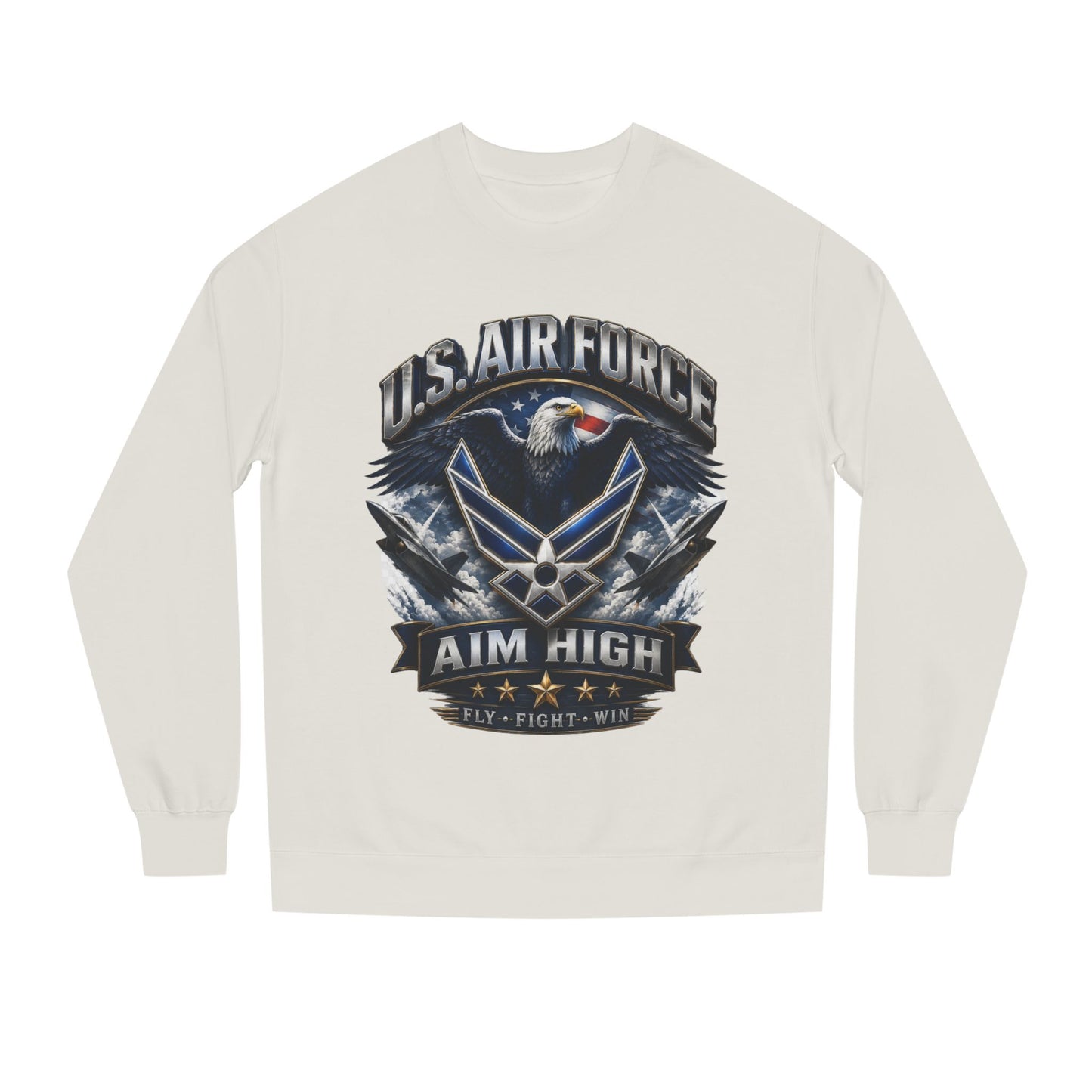 Air Force Crewneck Sweatshirt — "U.S. Air Force Aim High" Military Logo Pullover