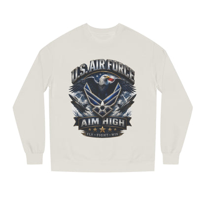 Air Force Crewneck Sweatshirt — "U.S. Air Force Aim High" Military Logo Pullover