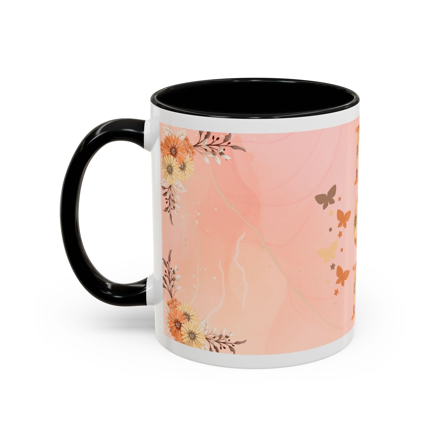 Mom Floral Accent Coffee Mug – Pink Butterfly Mother's Day Gift (11/15oz)