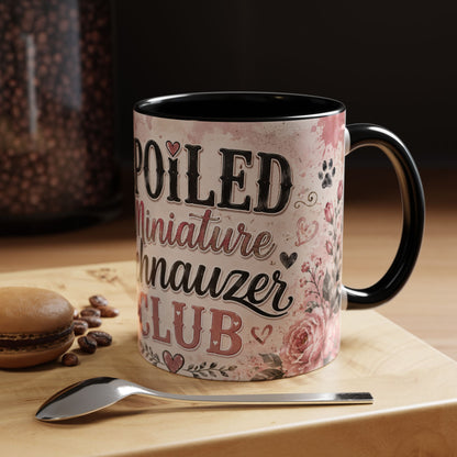 Spoiled Miniature Schnauzer Club Accent Coffee Mug — Cute Dog Mom Gift