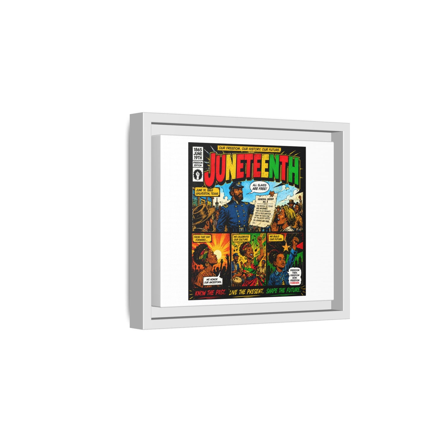 Juneteenth Comic Art Canvas - Framed Matte Wall Decor
