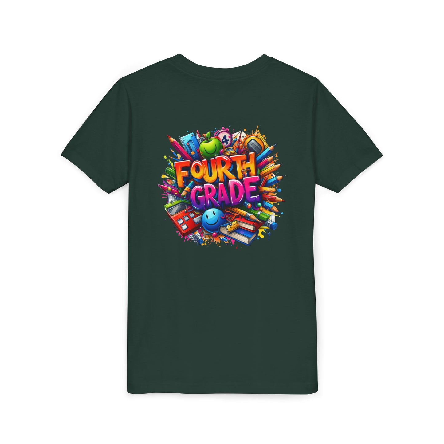 Fourth Grade Youth T‑Shirt – Colorful School Supplies Back to School Tee