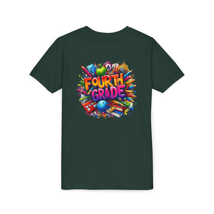 Fourth Grade Youth T‑Shirt – Colorful School Supplies Back to School Tee