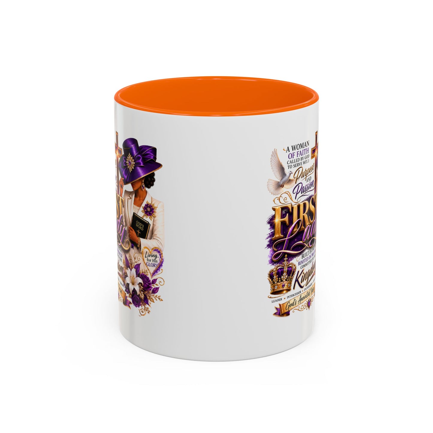 First Lady of Faith Accent Coffee Mug — Inspirational Christian Gift (11/15oz)