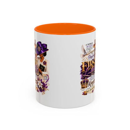 First Lady of Faith Accent Coffee Mug — Inspirational Christian Gift (11/15oz)