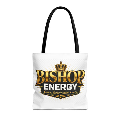 Bishop Energy Tote Bag — Gold Crown Logo Tote for Church Leaders & Faith Events