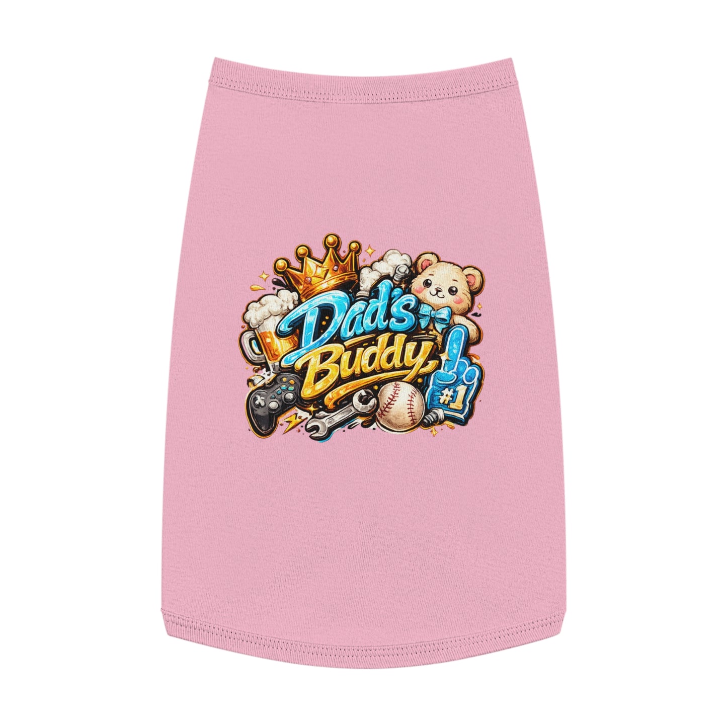 Dad's Buddy Pet Tank Top — Cute Teddy, Sports & Gamer Graphic Dog Shirt