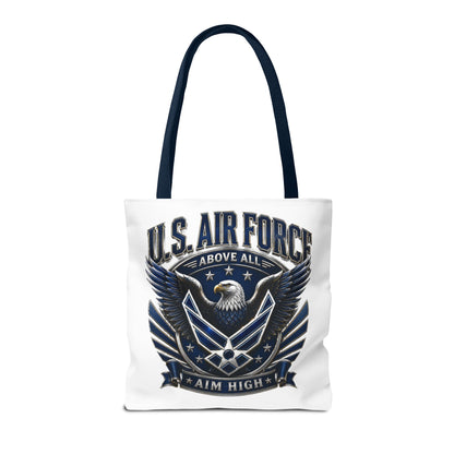 U.S. Air Force Eagle Tote Bag - "Aim High" Military Canvas Tote
