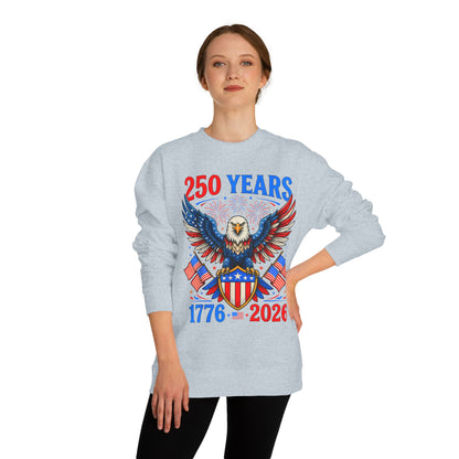 250 Years 1776–2026 Eagle Crewneck Sweatshirt — Patriotic 250th Anniversary