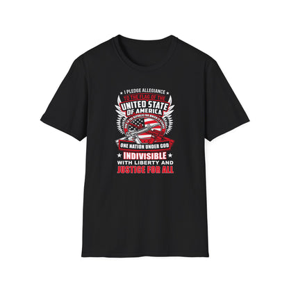 I Pledge Allegiance To the Flag of the of America The Reporlic for Which It Stands One Nation Under God Indivisible  With Liberty and Justice for All T-Shirt