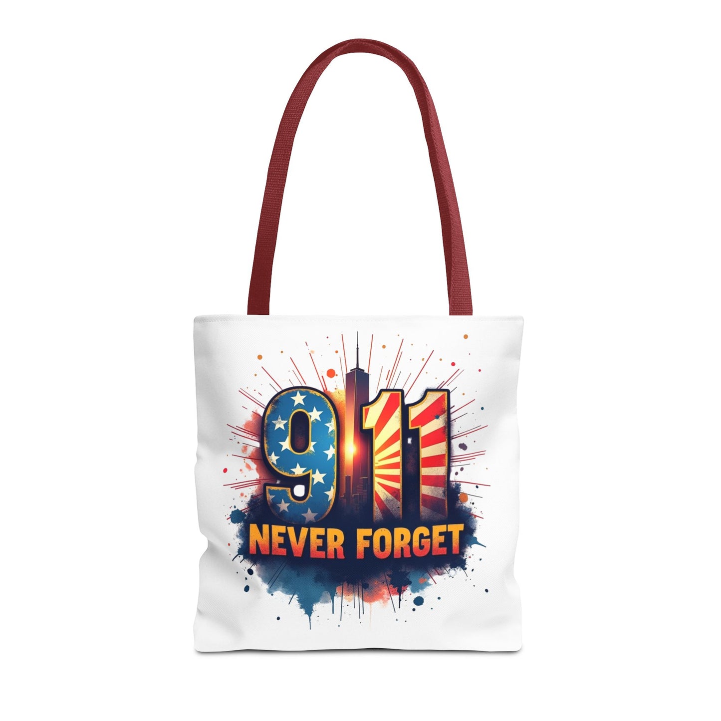 9/11 Never Forget Tote Bag — Patriotic Memorial Tribute Tote