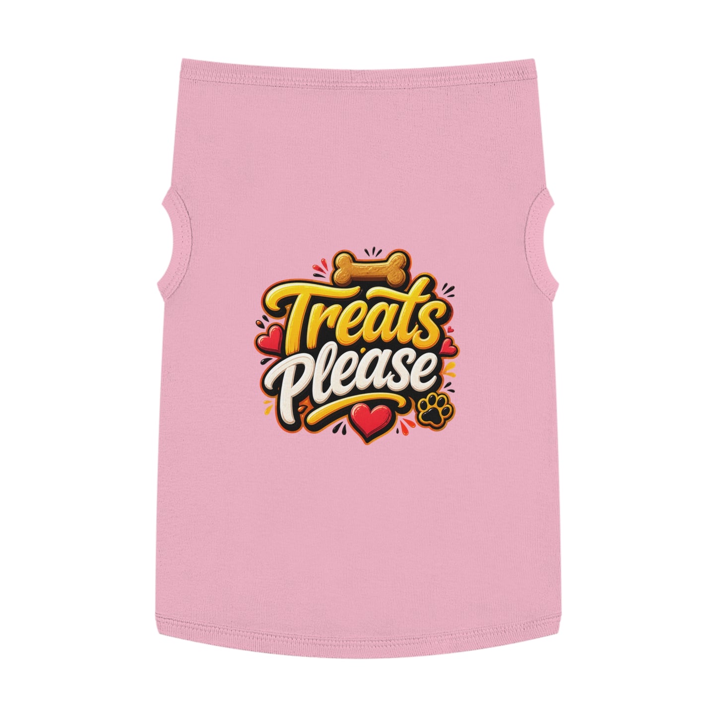 Pet Tank Top — "Treats Please" Cute Dog Tank for Small Dogs | Playful Paw Print Design