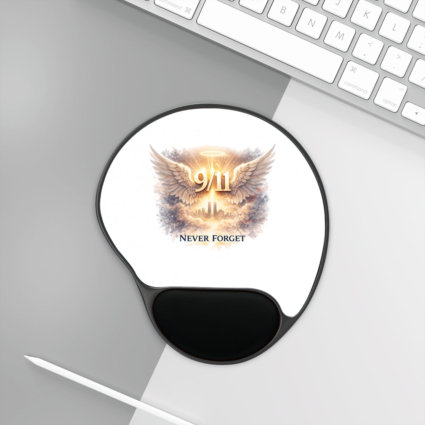 9/11 Never Forget Memorial Mouse Pad with Wrist Rest
