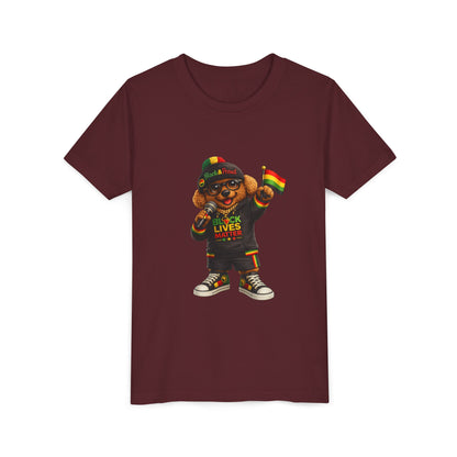 Youth Tee — Kid Bear Black Lives Matter Rasta Flag Shirt