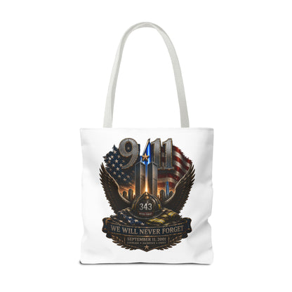 9/11 Memorial Tote Bag — "We Will Never Forget" Tribute Tote