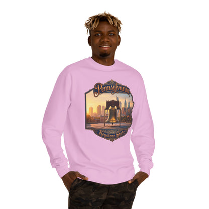 Pennsylvania Keystone State Sweatshirt — Liberty Bell & City Skyline Crewneck
