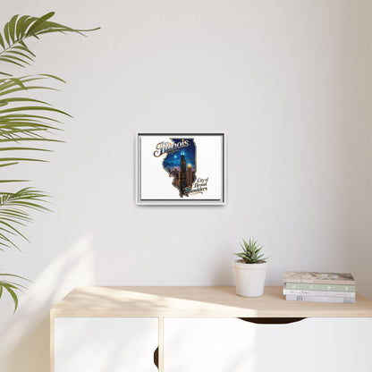 Illinois City of Broad Shoulders Matte Canvas Framed Wall Art