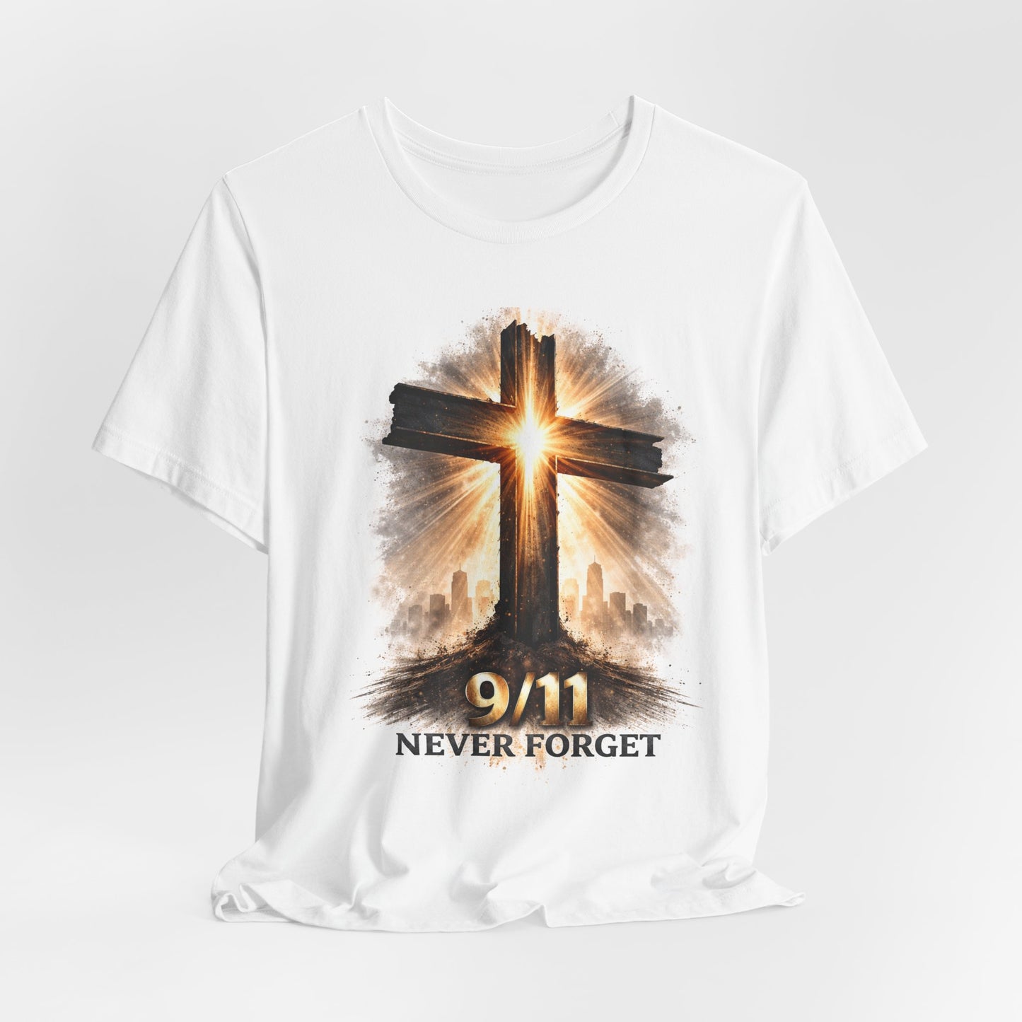 9/11 Never Forget T‑Shirt - Cross Memorial Tee