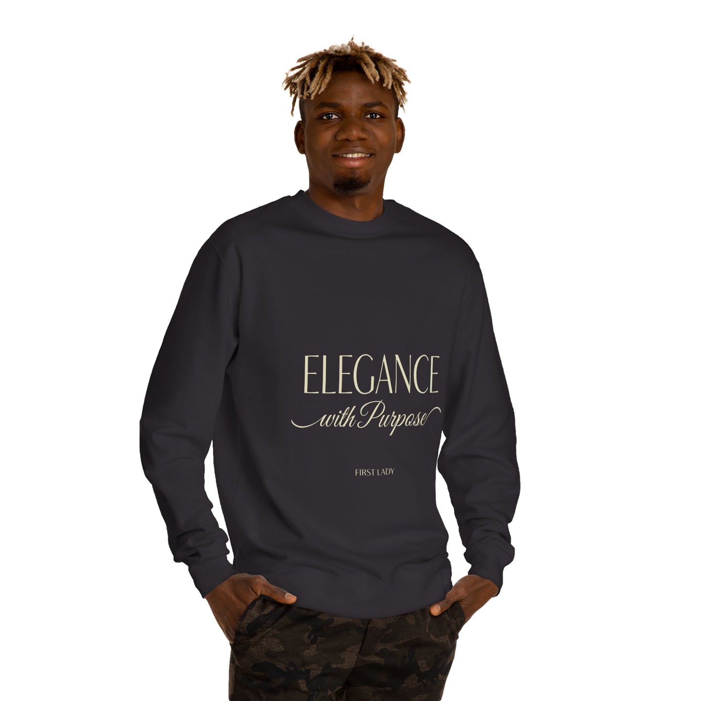 Elegance with Purpose Crewneck Sweatshirt — First Lady Inspirational Pullover