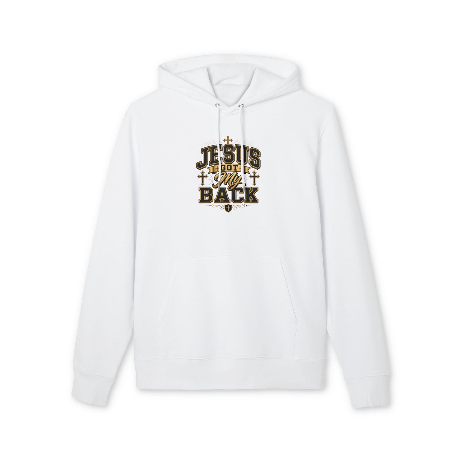 Jesus Got My Back Hoodie — Christian Faith Pullover with Cross Design