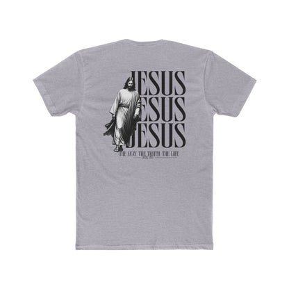 Jesus Repeat Graphic T-Shirt — "Jesus, Jesus, Jesus" Faith Tee
