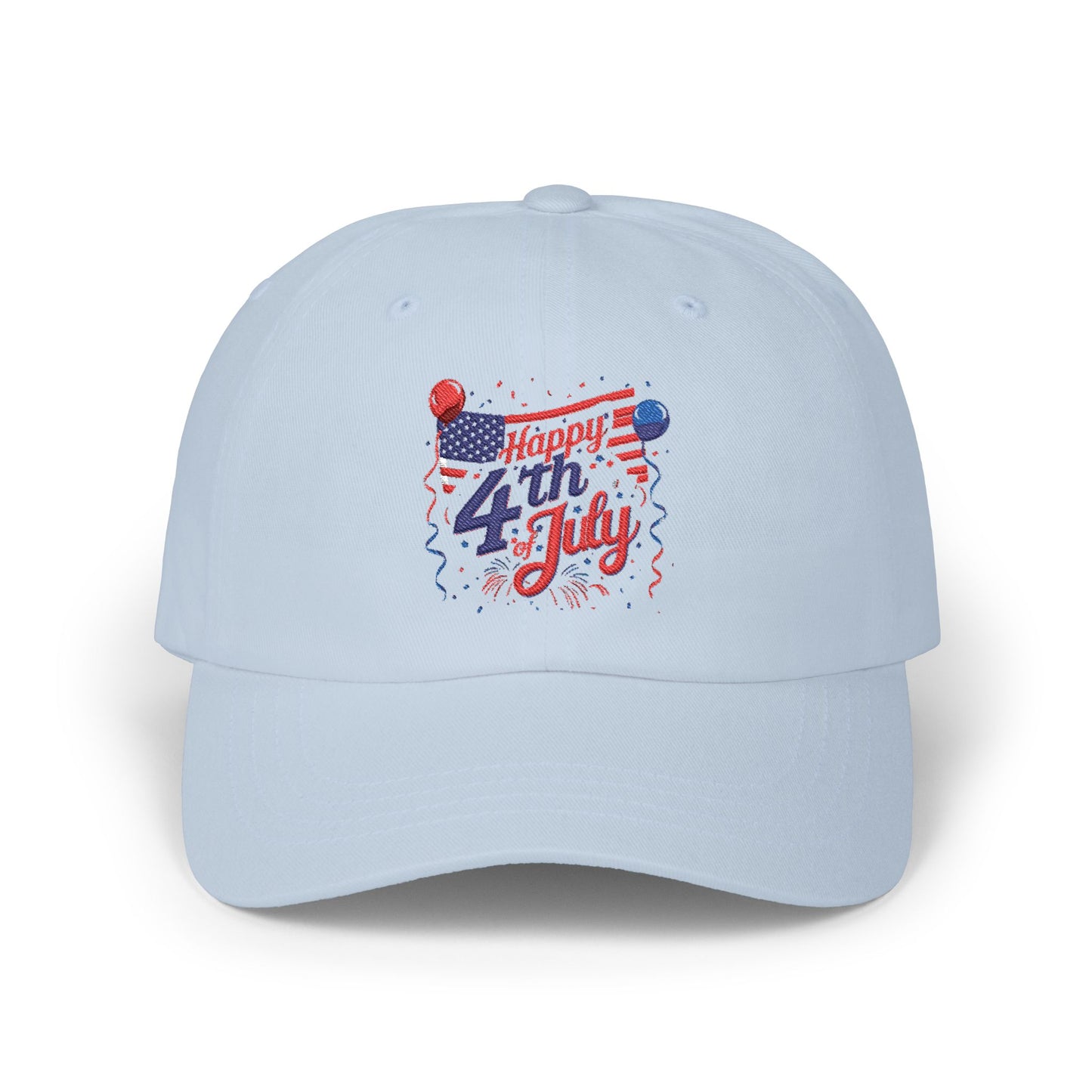 4th of July Dad Cap - "Happy 4th of July" Patriotic Baseball Hat