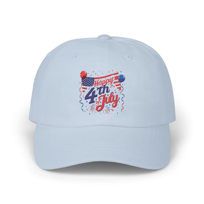 4th of July Dad Cap - "Happy 4th of July" Patriotic Baseball Hat