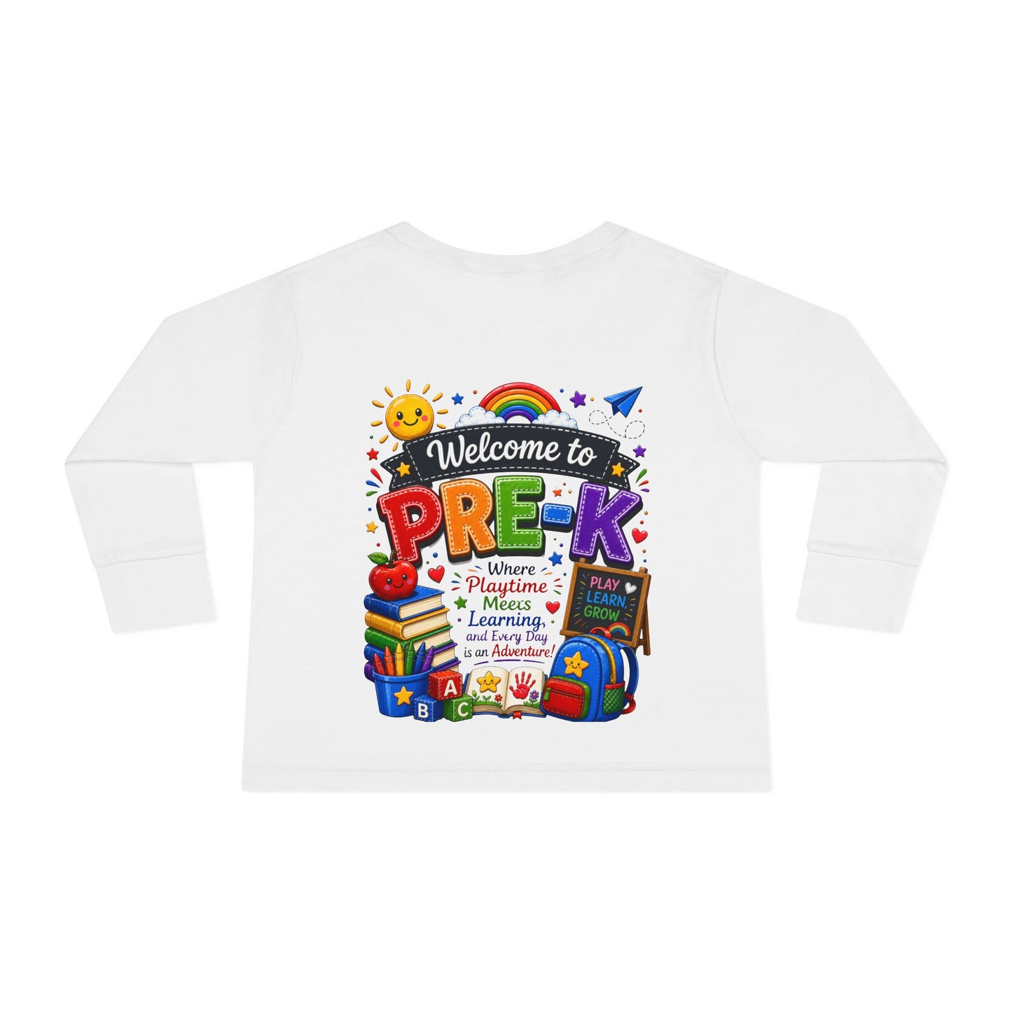 Welcome to Pre-K Toddler Long Sleeve Tee — Colorful Back-to-School Preschool Shirt