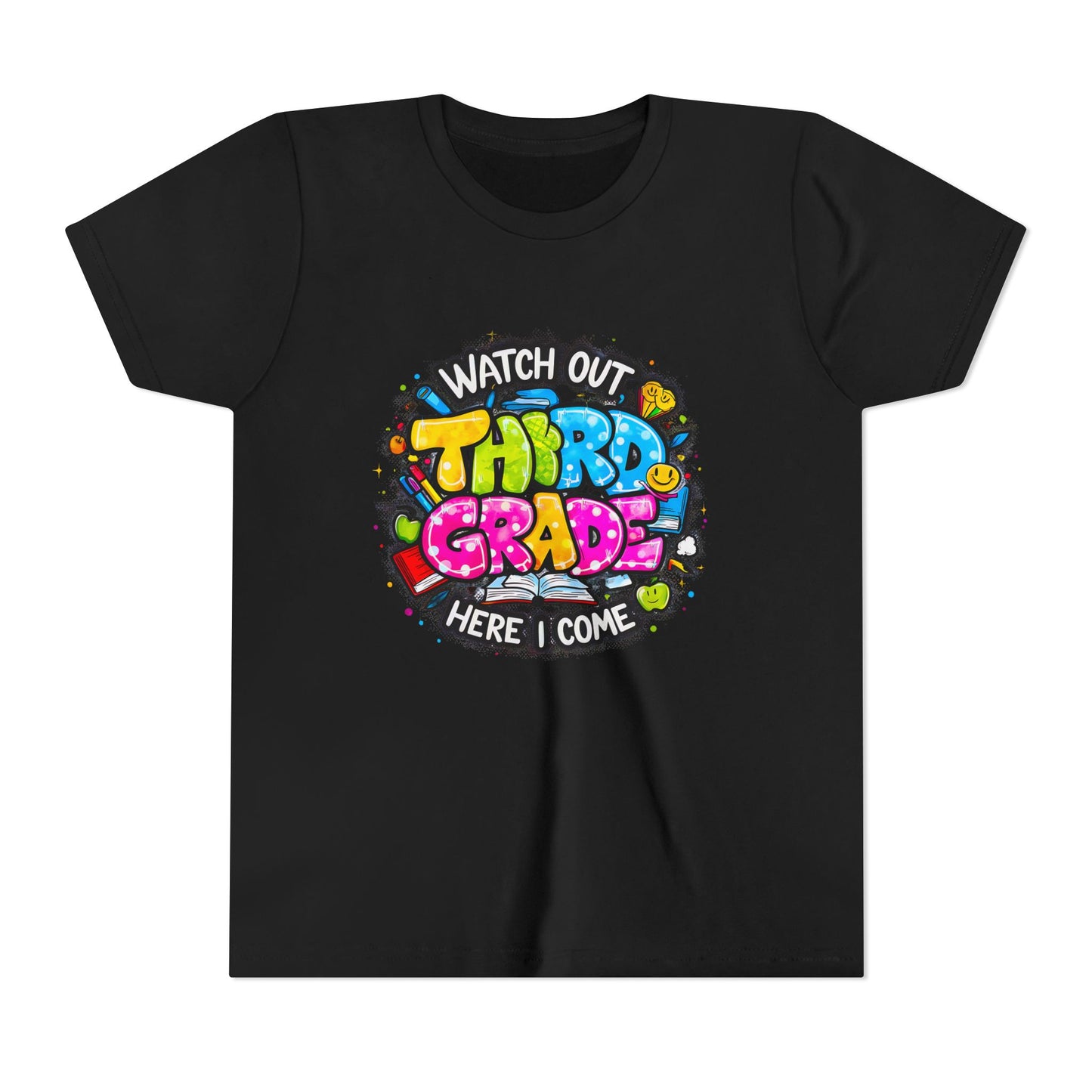 Third Grade Kids T‑Shirt — "Watch Out Third Grade Here I Come" Back-to-School Tee