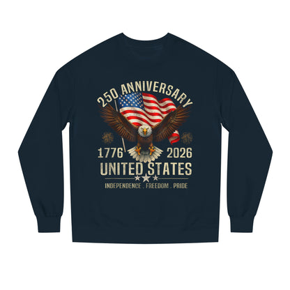 250th United States Anniversary Sweatshirt – American Flag & Bald Eagle (1776–2026)