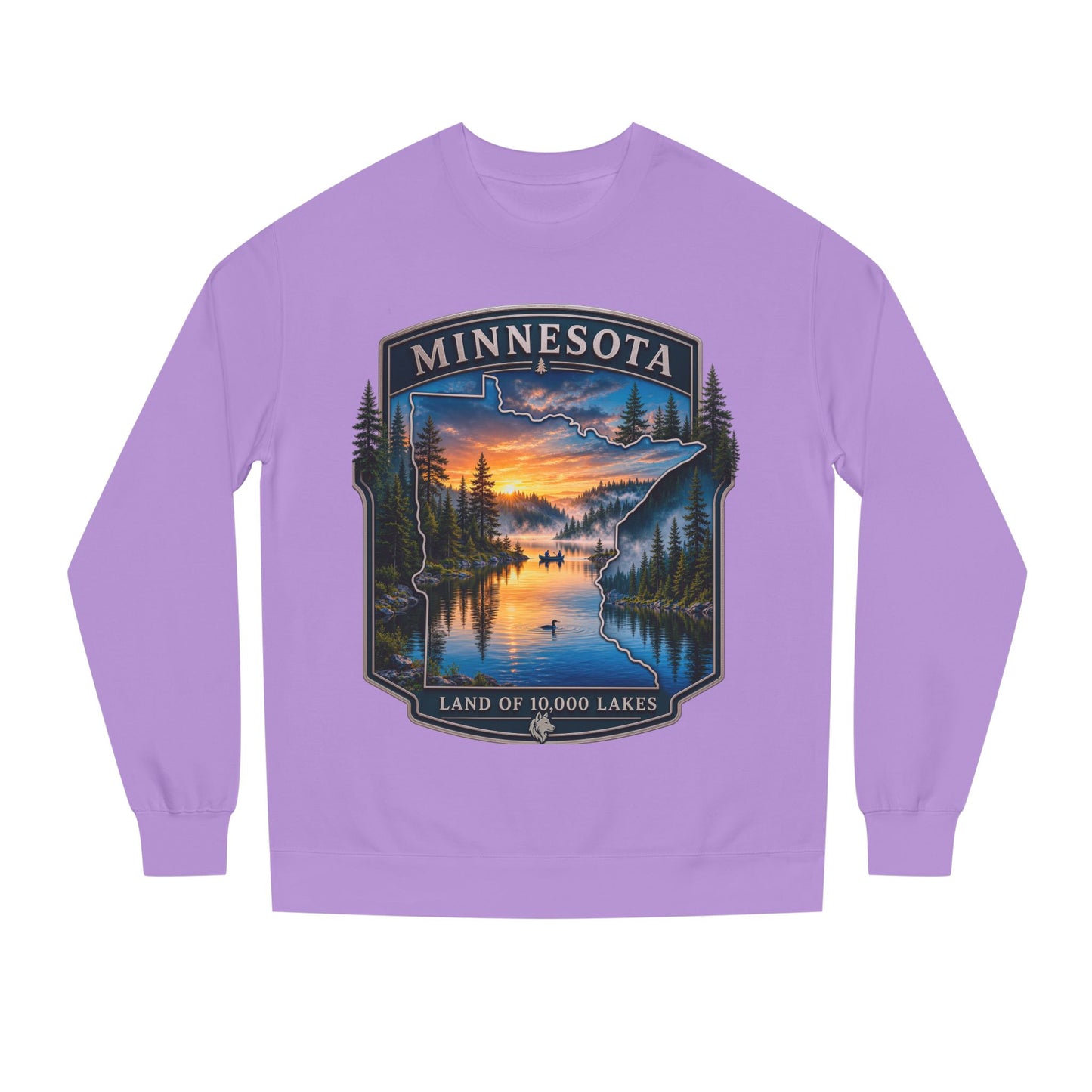Minnesota Lakes Crewneck Sweatshirt — 'Land of 10,000 Lakes' Sunset Scenic Sweatshirt