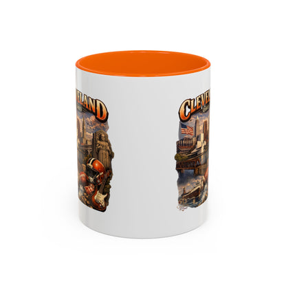 Cleveland Ohio Vintage Football Accent Coffee Mug (11/15oz)
