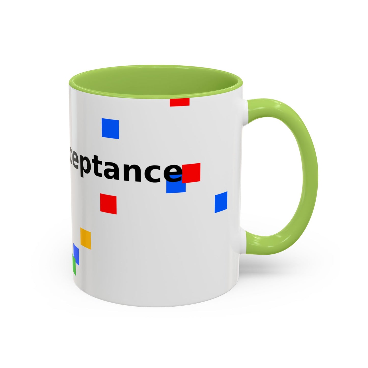 Autism Acceptance Accent Coffee Mug – Colorful Puzzle Square Design (11/15 oz)