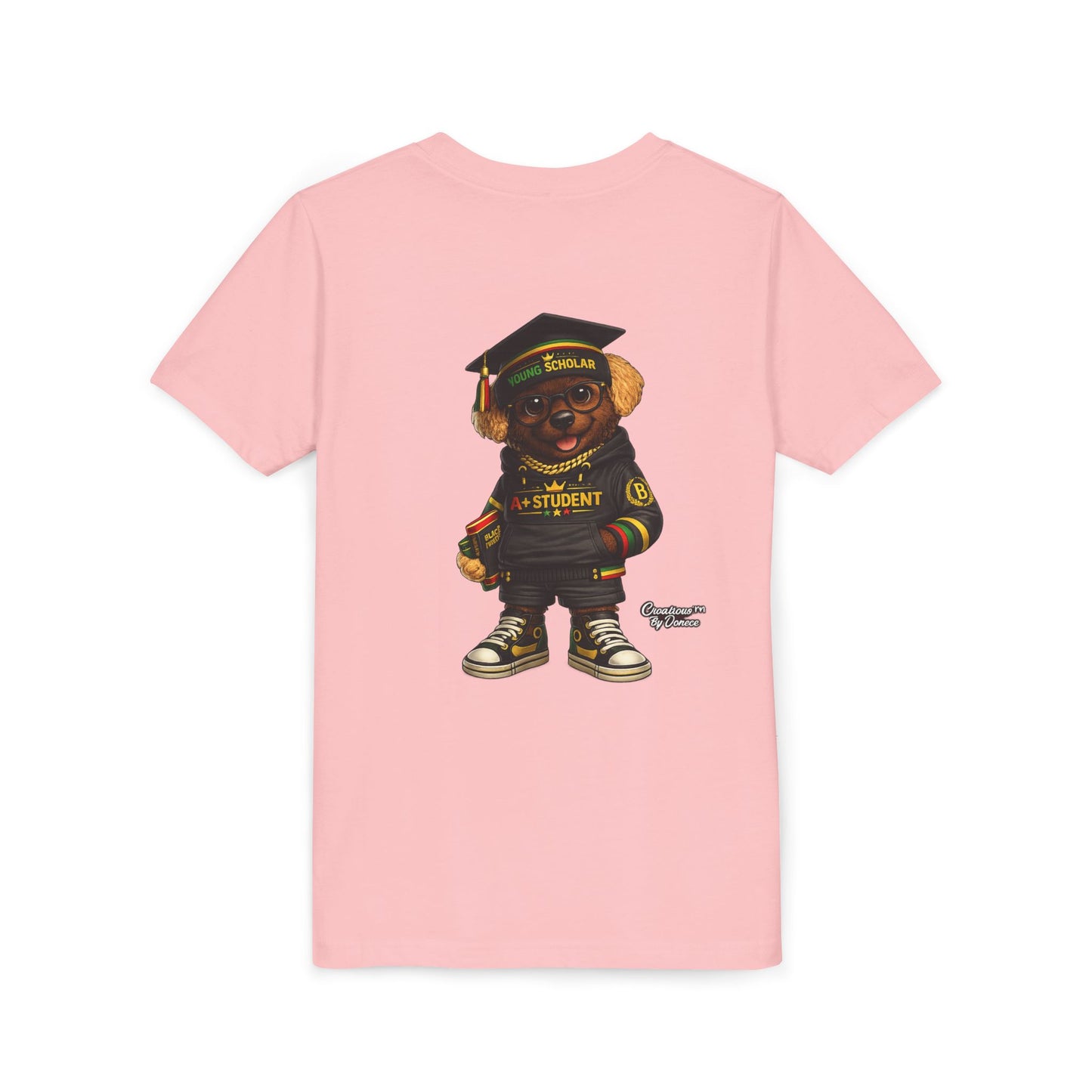 Youth Tee — Scholar Student Bear Graduation Graphic
