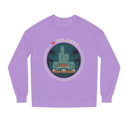 Orlando Fountain Crewneck Sweatshirt — Retro Palm Tree Cityscape