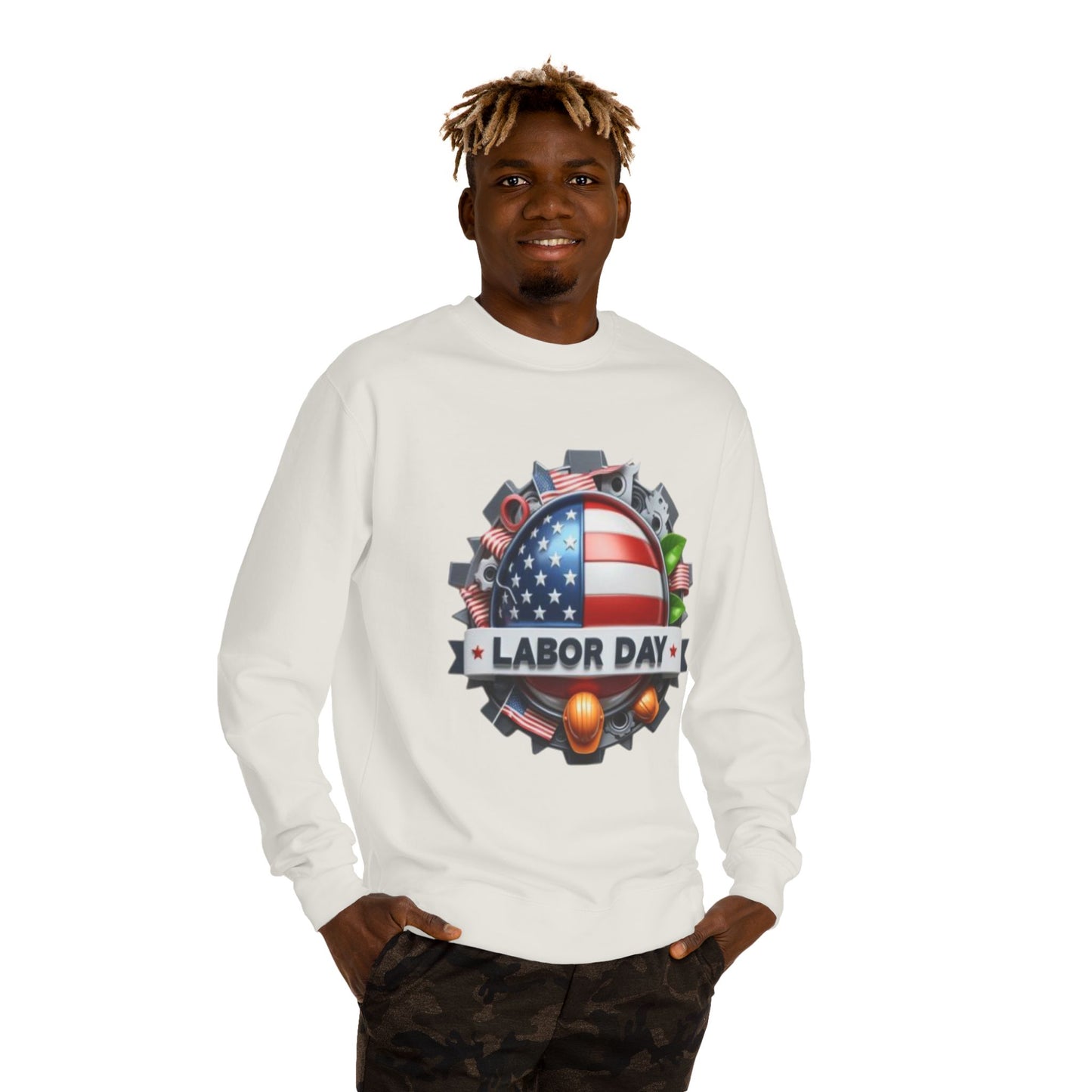 Labor Day Crewneck Sweatshirt – American Flag & Tools Workwear