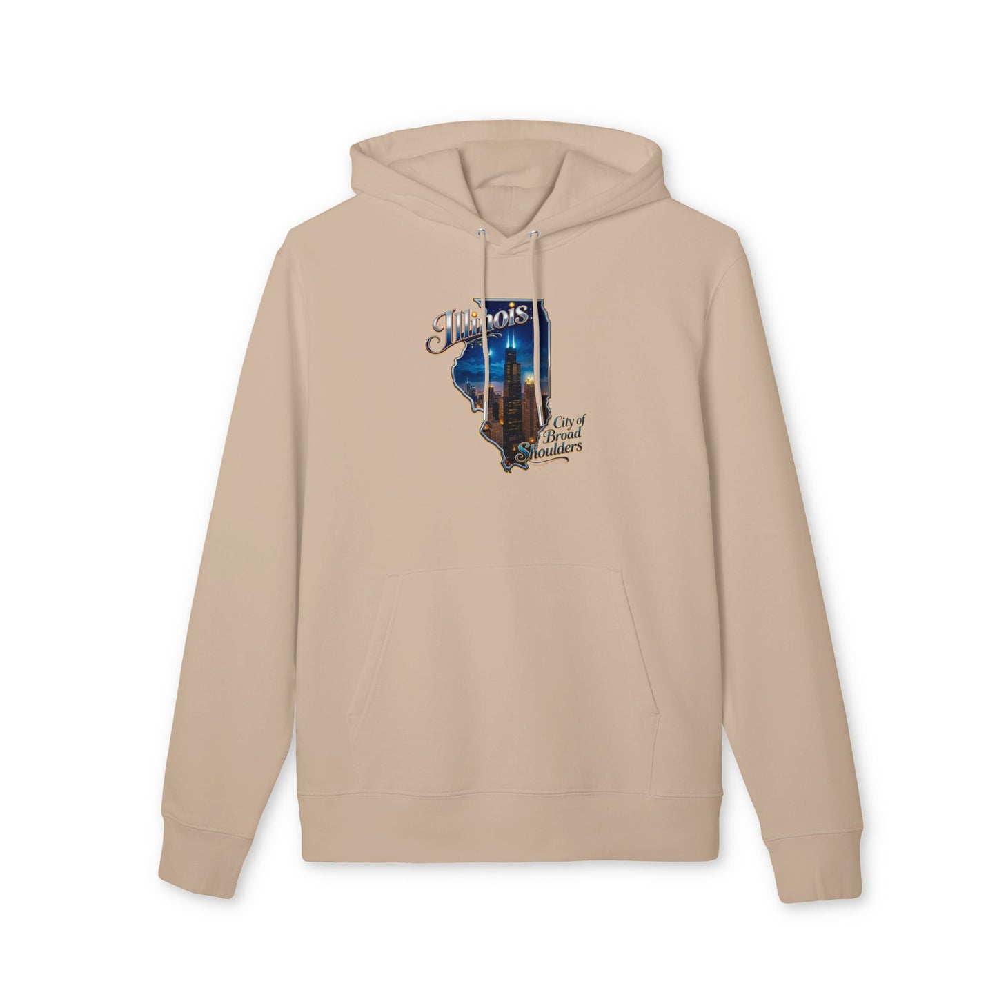 Illinois Skyline Hoodie — "City of Broad Shoulders" Retro State Map