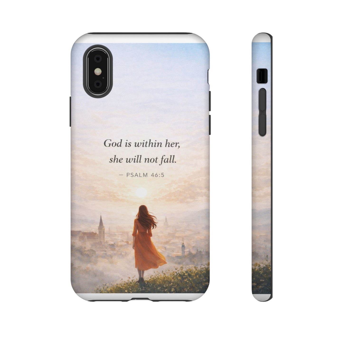 Inspirational Psalm 46:5 Phone Case — 'God is within her, she will not fall' Christian Phone Cover