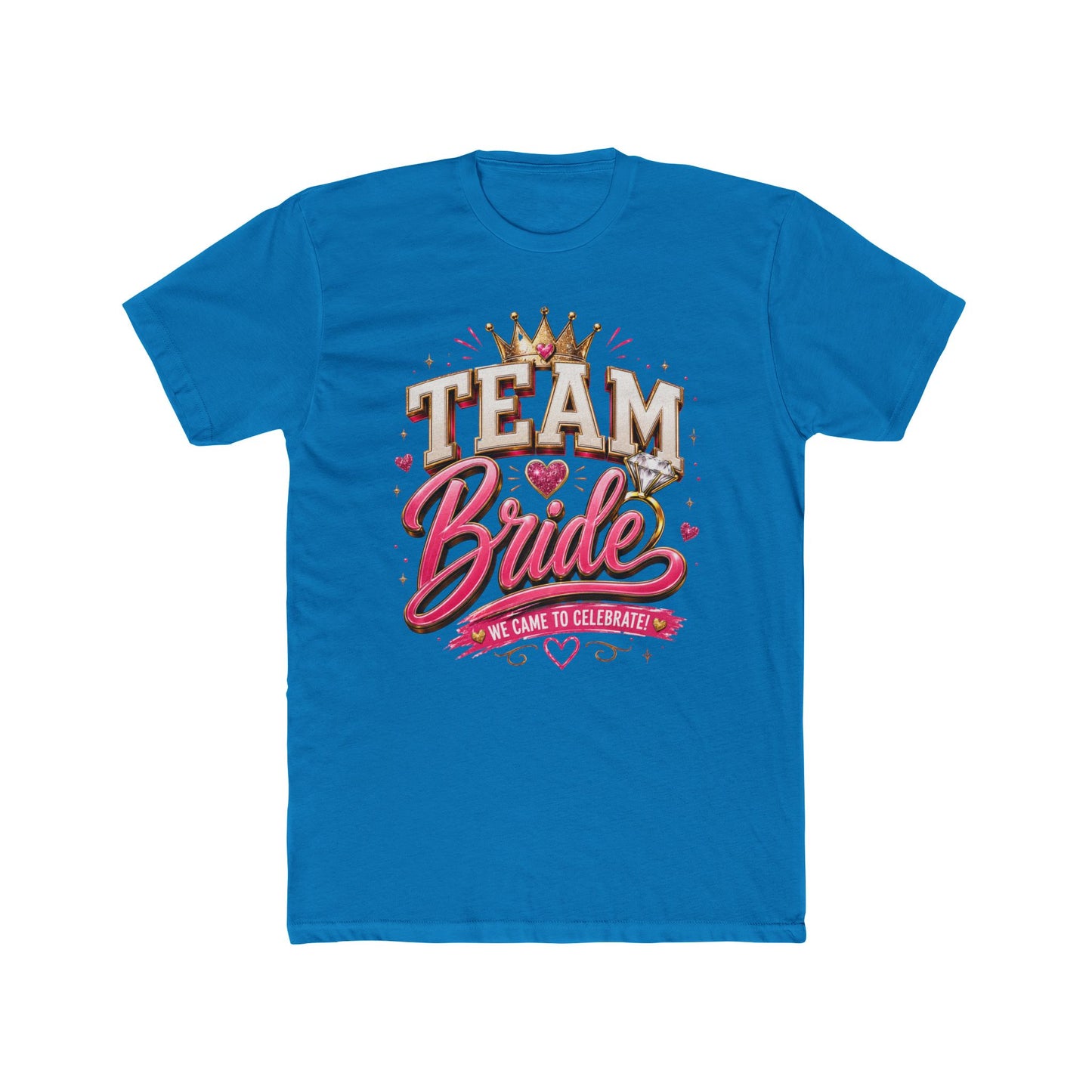 Team Bride T‑Shirt — Bachelorette Party Tee with Crown & Hearts