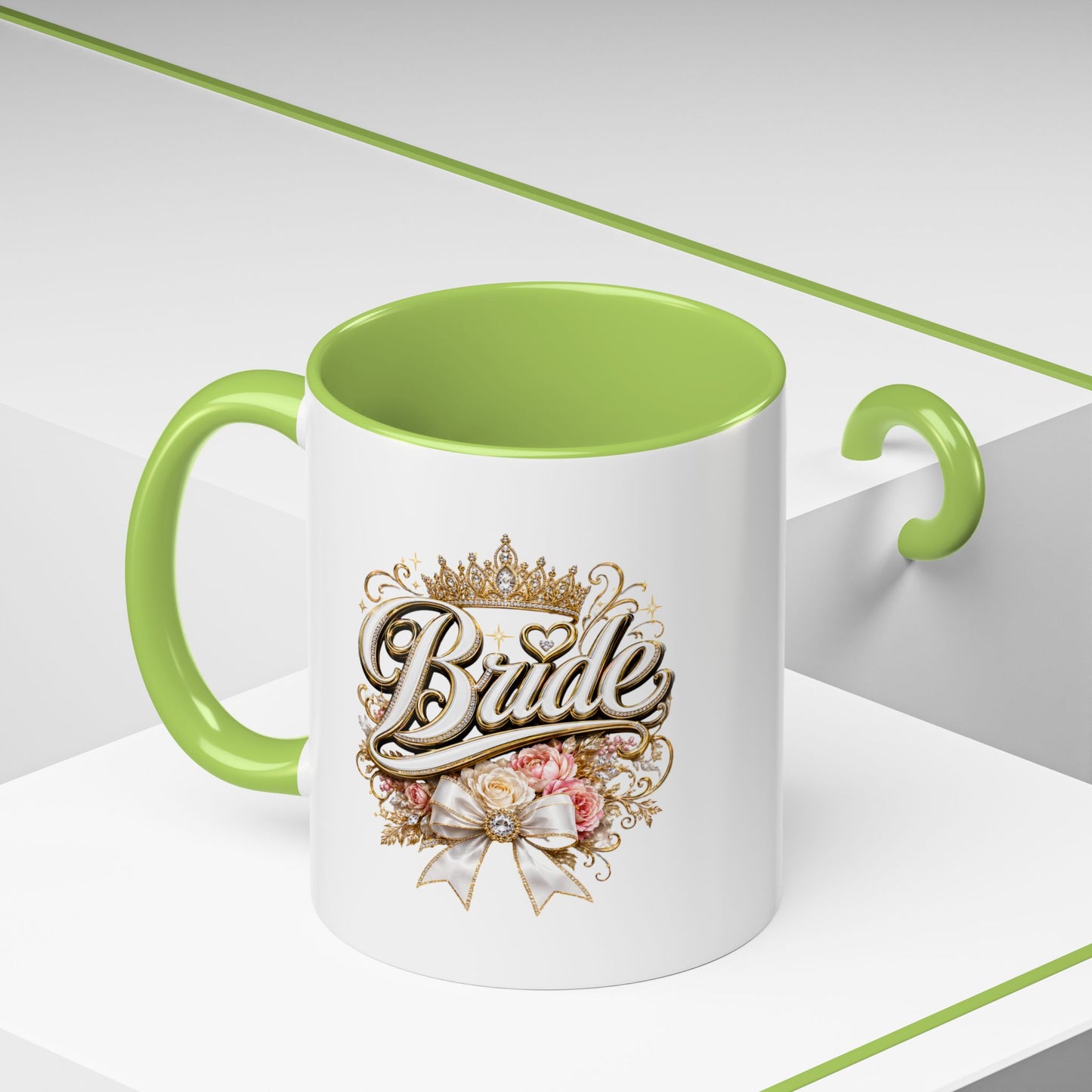 Bride Accent Coffee Mug — Floral Crown Bridal Gift (11/15oz)