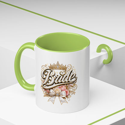 Bride Accent Coffee Mug — Floral Crown Bridal Gift (11/15oz)