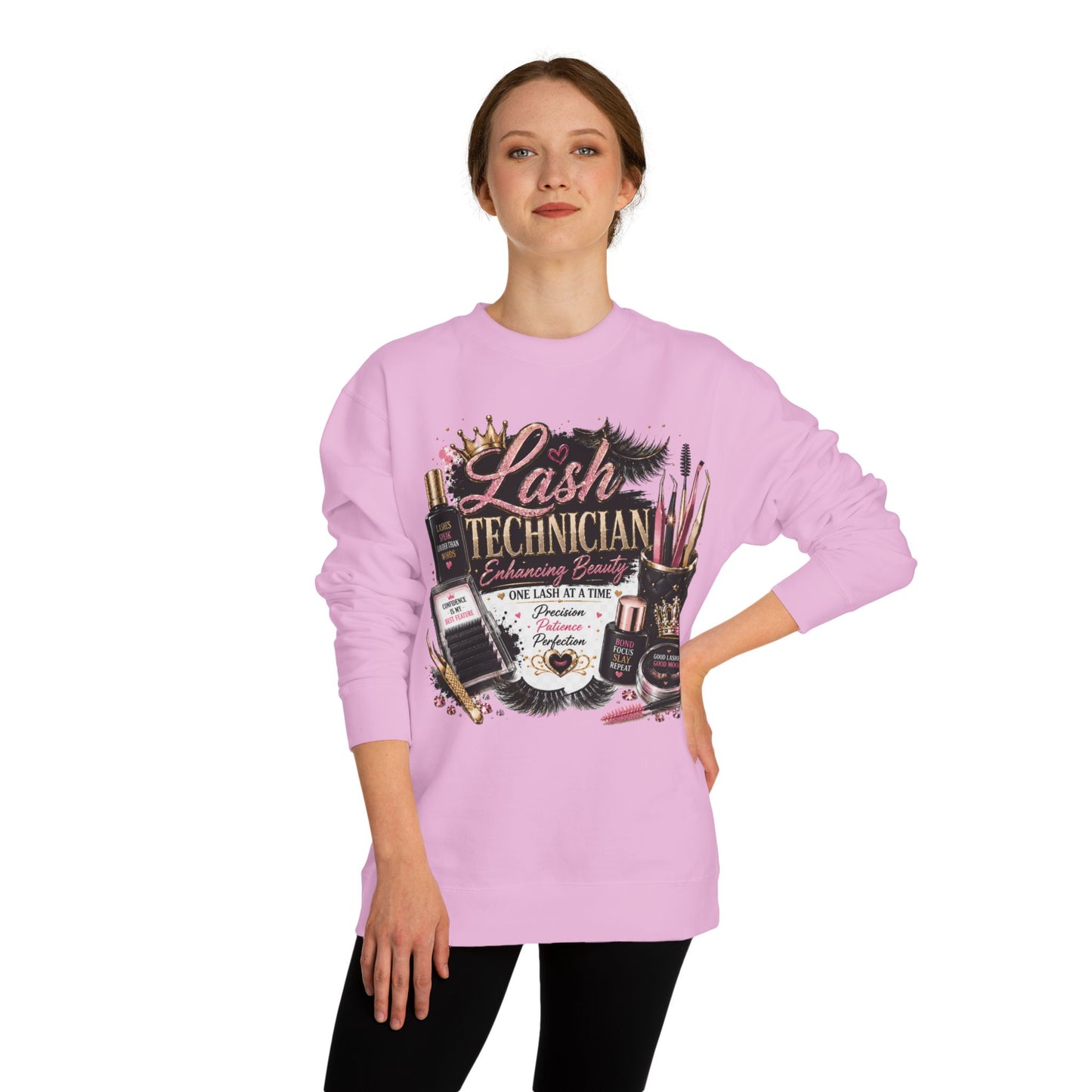 Lash Technician Crewneck Sweatshirt – Beauty Tools Graphic