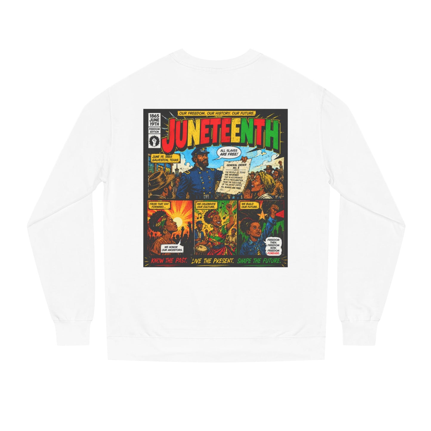 Juneteenth Comic Sweatshirt — Juneteenth Celebration Graphic Crewneck