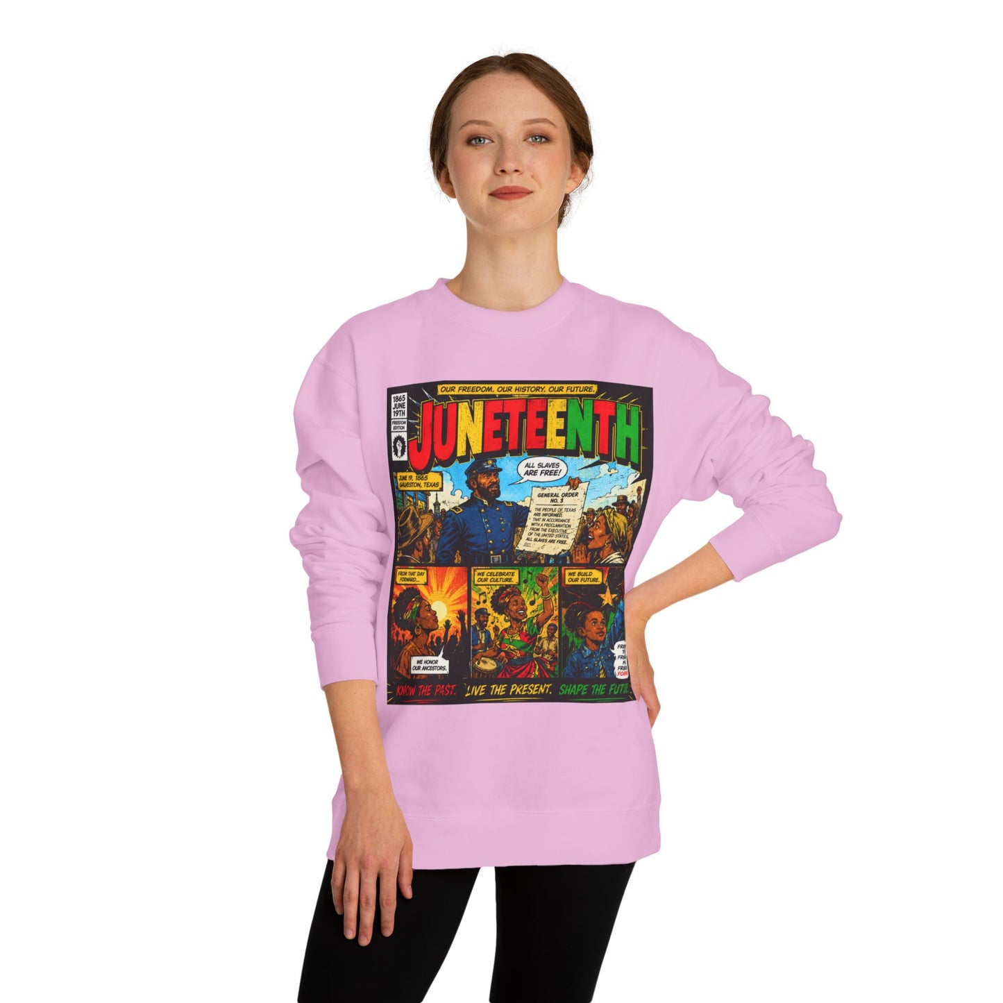 Juneteenth Comic Sweatshirt — Juneteenth Celebration Graphic Crewneck