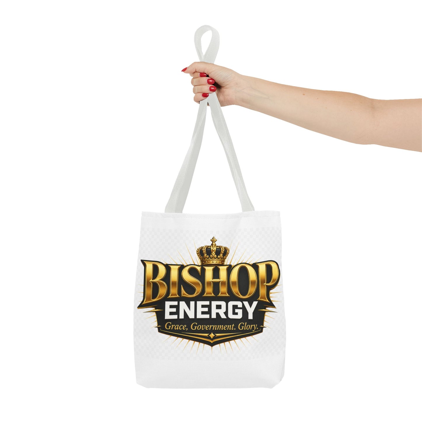 Bishop Energy Tote Bag — Gold Crown Logo Tote for Church Leaders & Faith Events