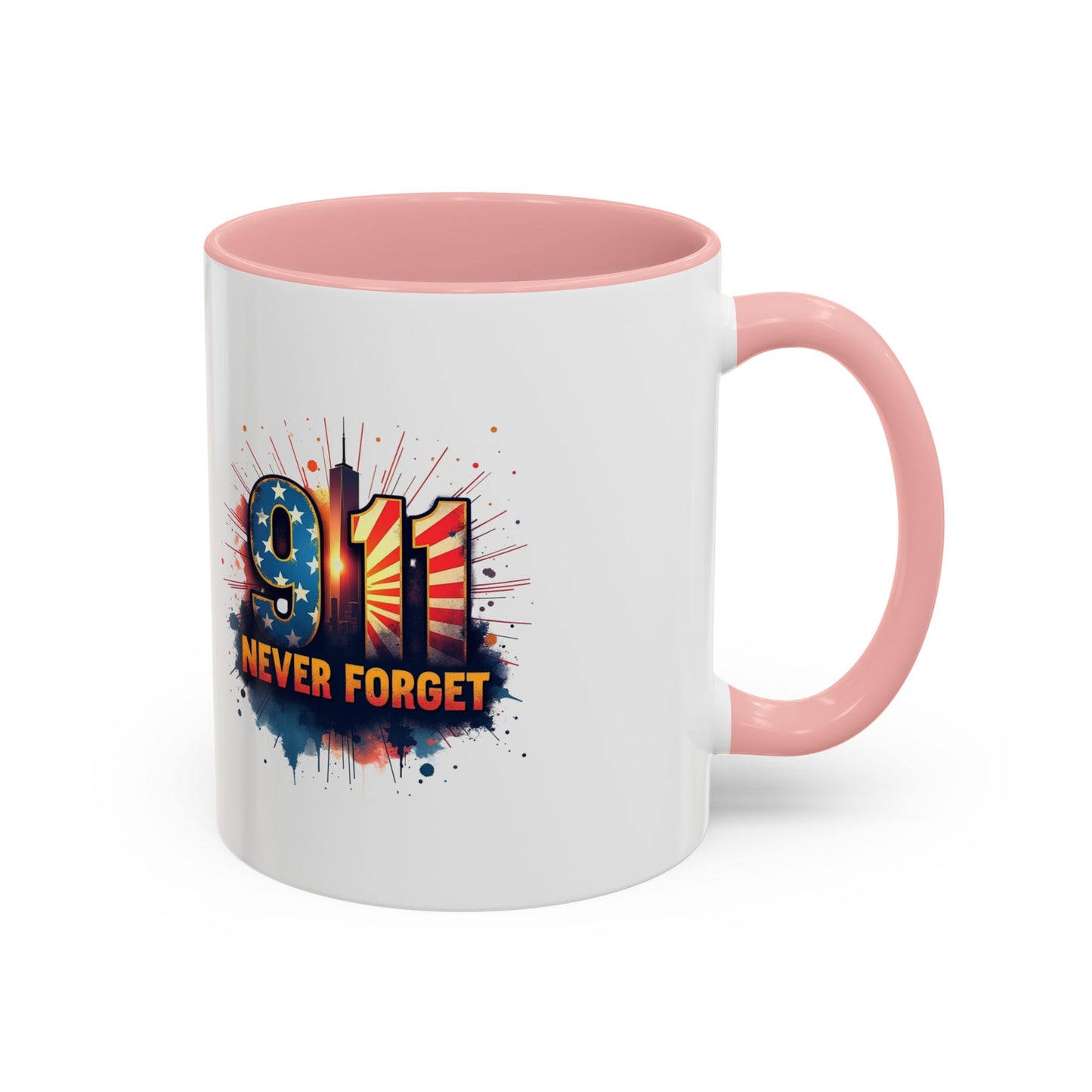 9/11 Never Forget Coffee Mug — Patriotic Memorial Accent Mug