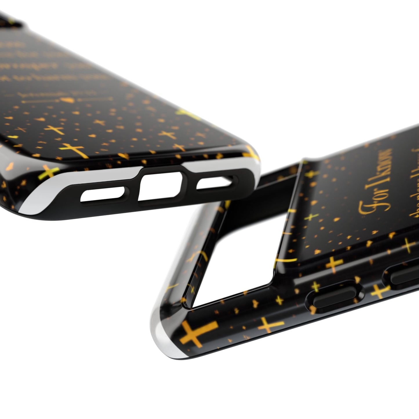 Phone Case — "For I Know" Jeremiah 29:11 Gold Cross Christian Tough Case