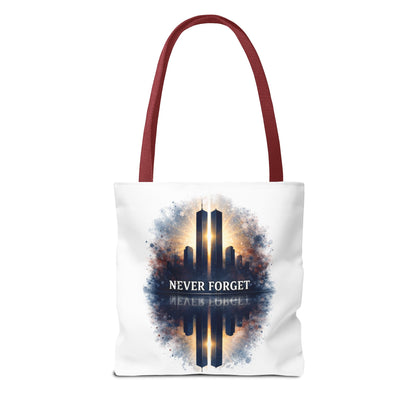 Never Forget Memorial Tote Bag — 9/11 Tribute Skyline All-Over Print
