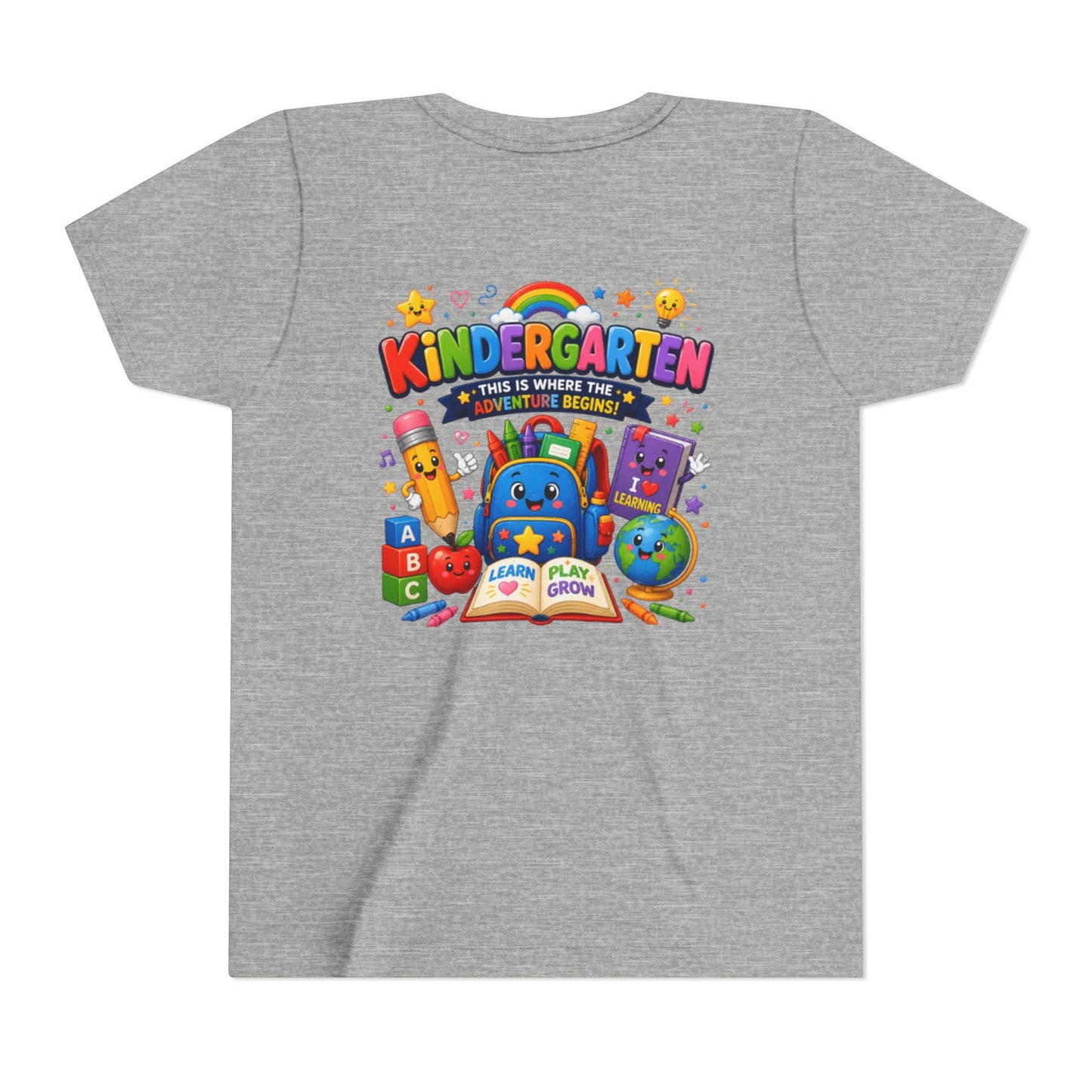 Kindergarten Kids T‑Shirt — 'Kindergarten: This Is Where the Fun Begins' Colorful Back-to-School Tee
